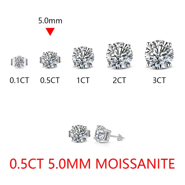 ATTAGEMS Sparkling Moissanite Earrings