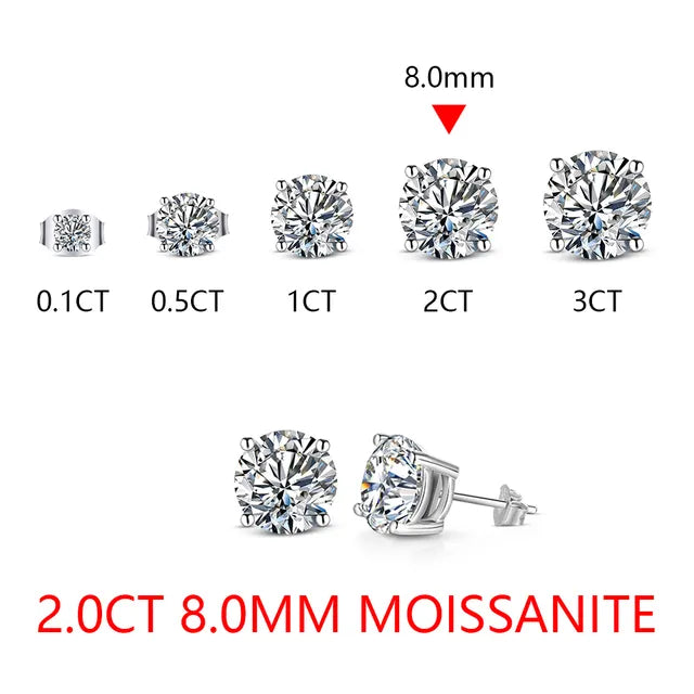 ATTAGEMS Sparkling Moissanite Earrings