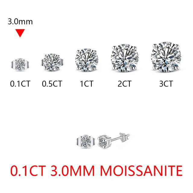 ATTAGEMS Sparkling Moissanite Earrings