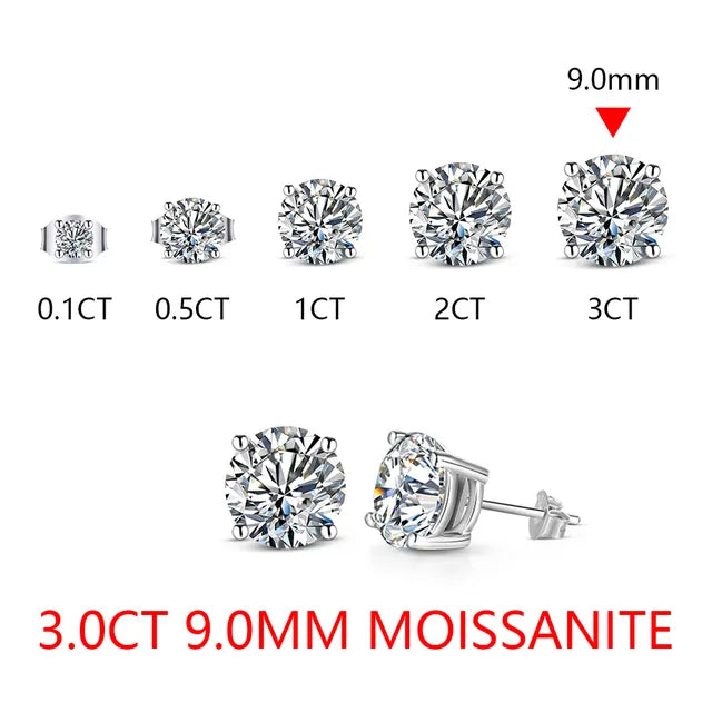 ATTAGEMS Sparkling Moissanite Earrings