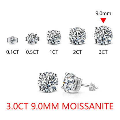 ATTAGEMS Sparkling Moissanite Earrings